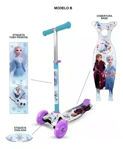 Monopatín DISNEY Frozen C/Luces Desmontable 2
