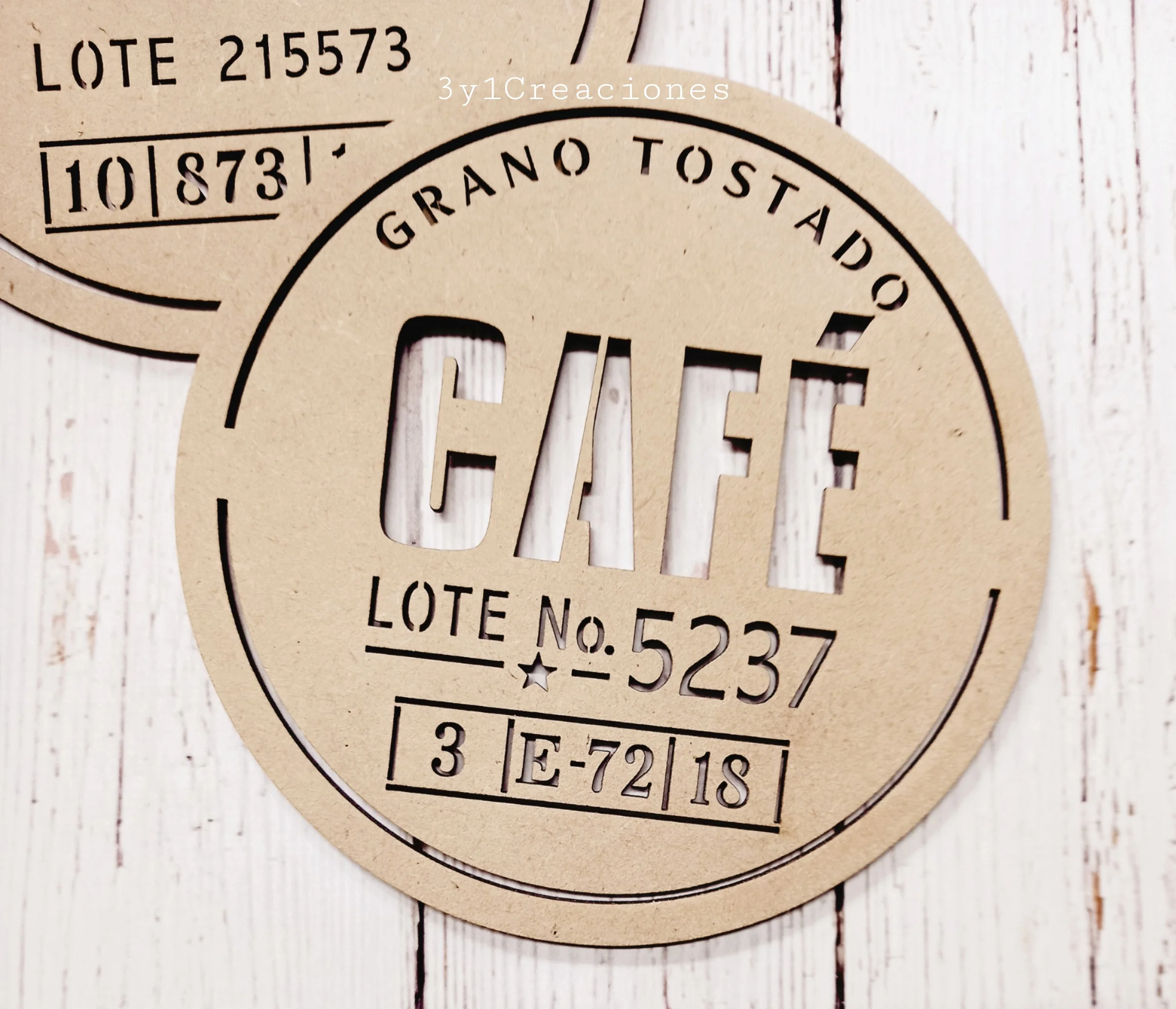 CARTEL CALADO CAFÉ 20 CM