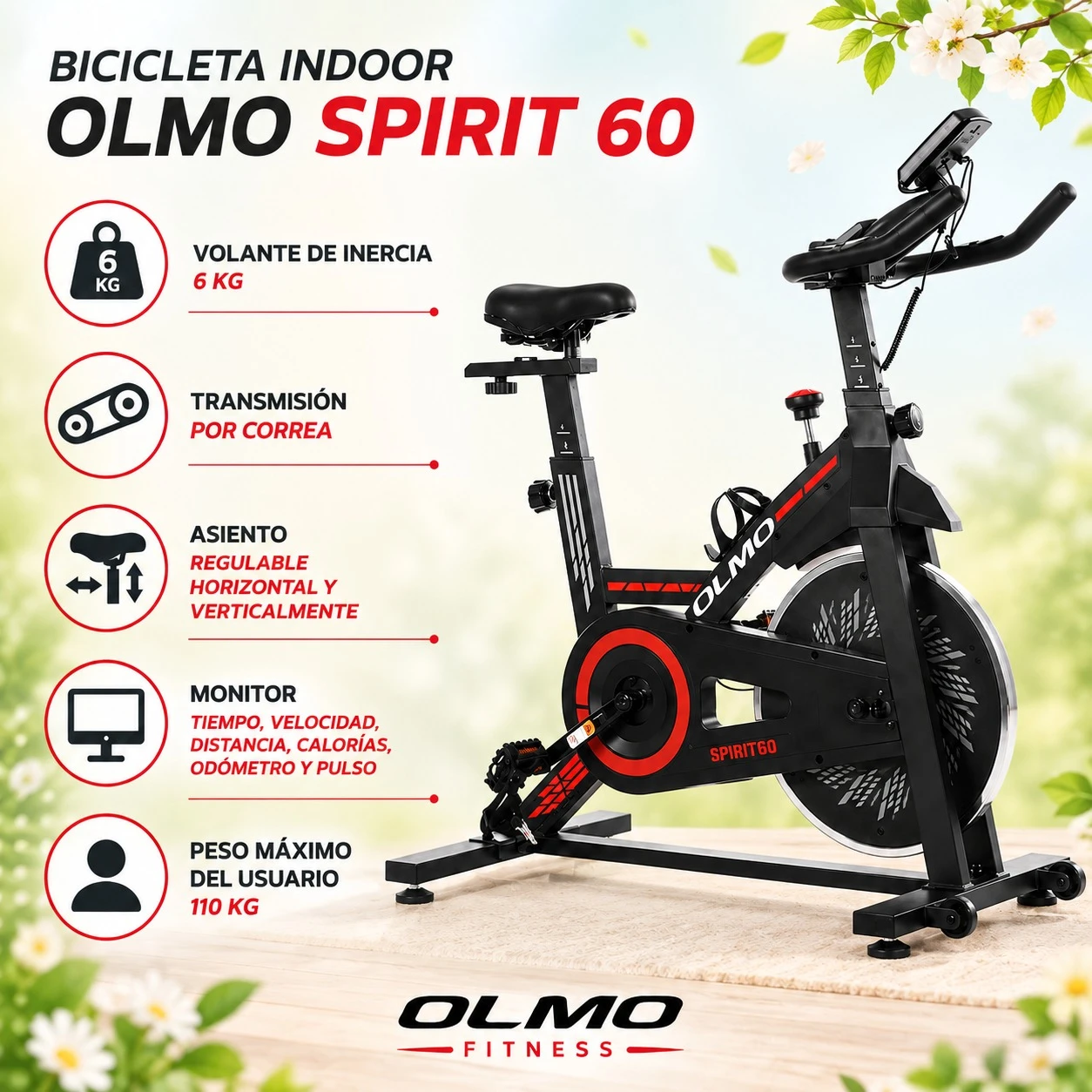 BICICLETA MAGNÉTICA FIT INDOOR SPIRIT 60