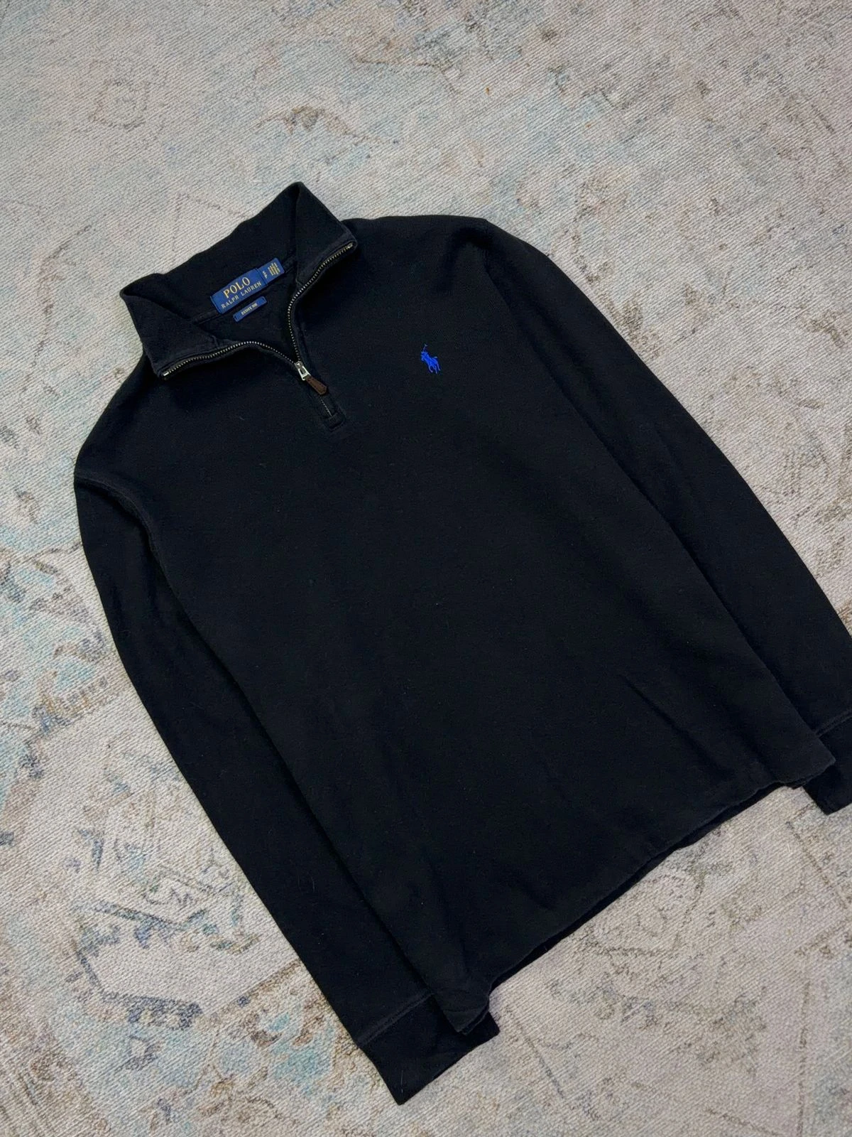 POLO RALPH LAUREN ESTATE RIB QUARTER-ZIP SWEATER