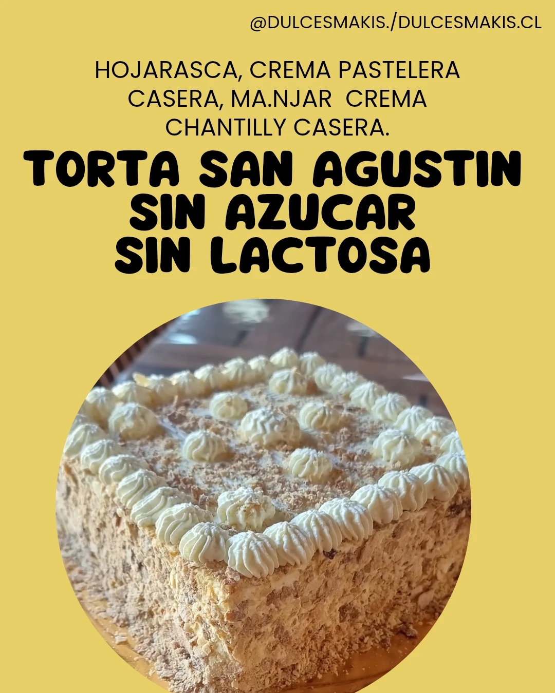 Torta San Agustin Sin Azúcar y Sin Lactosa./10 Personas.