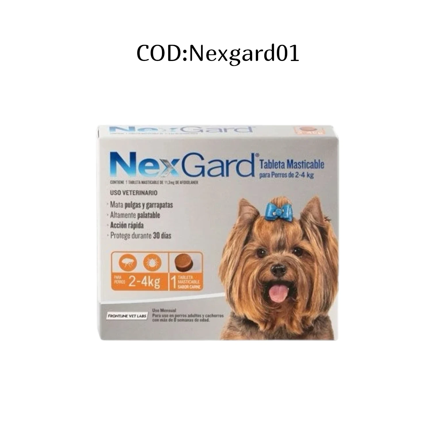 Comprimidos Nexgard de 2 a 4 kg 