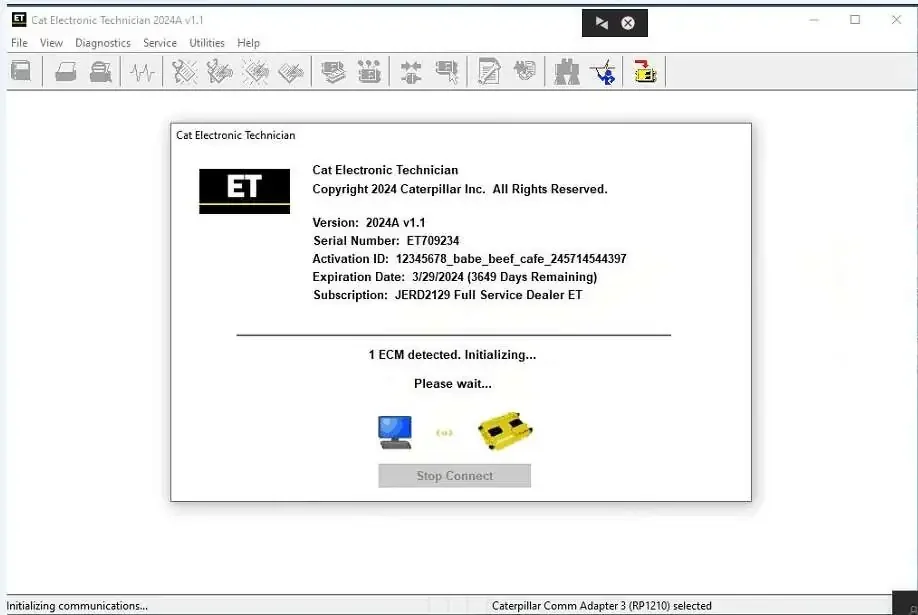 ET CAT 2024 DEALER + FACTORY PASSWORD