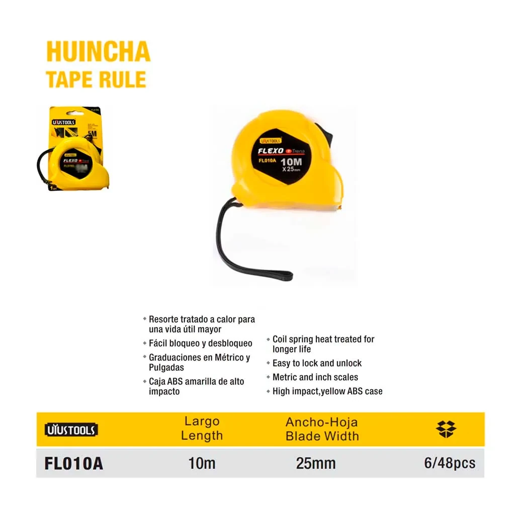 FLEXO Amarillo UYUST 10 M X 25mm 
