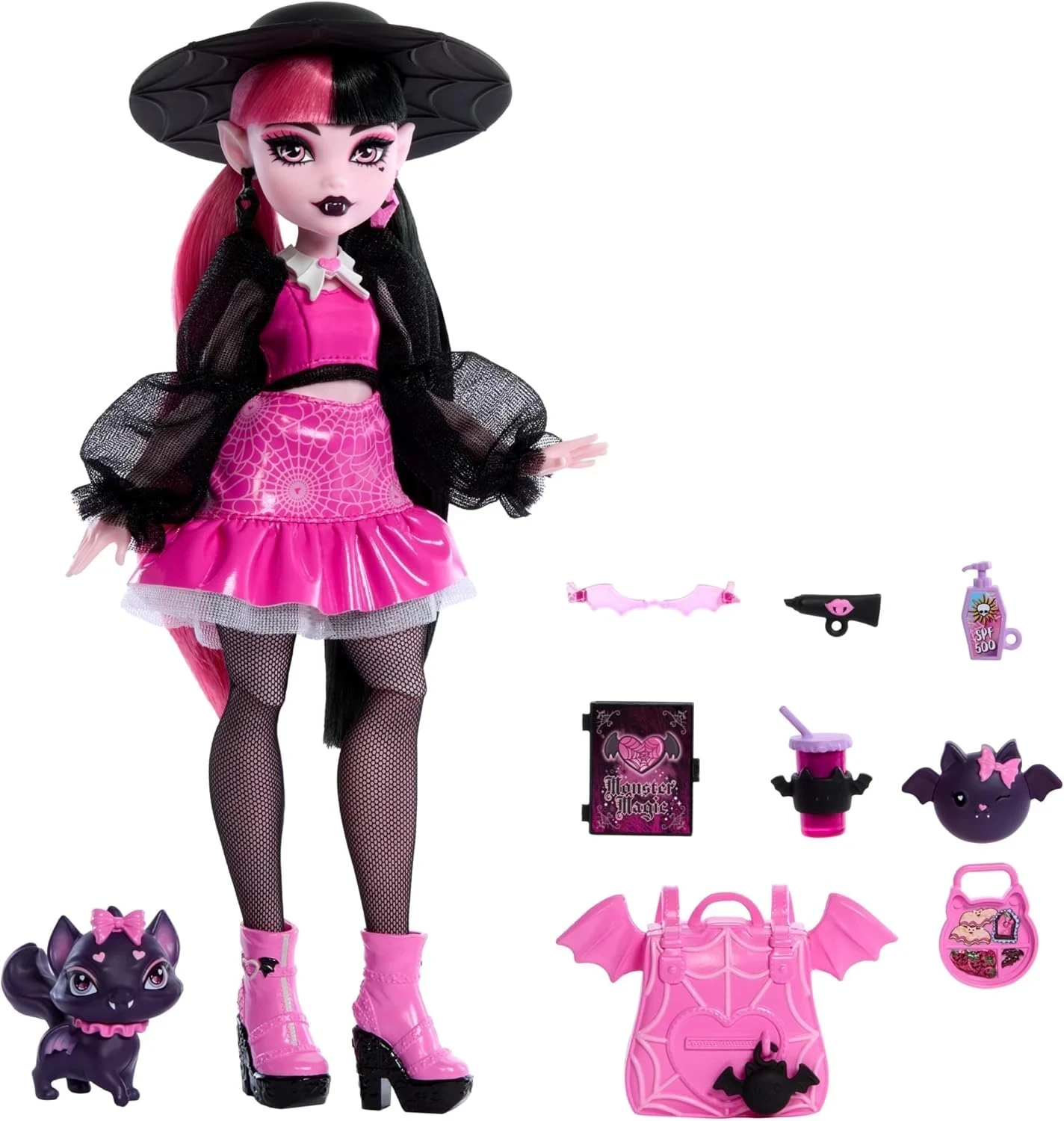  Muñeca Draculaura de Monster High con mascota Murciélago