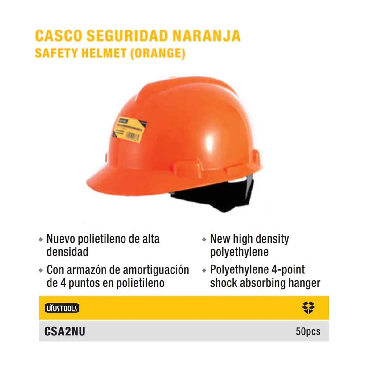 CASCO DE SEGURIDAD UYUST NARANJA