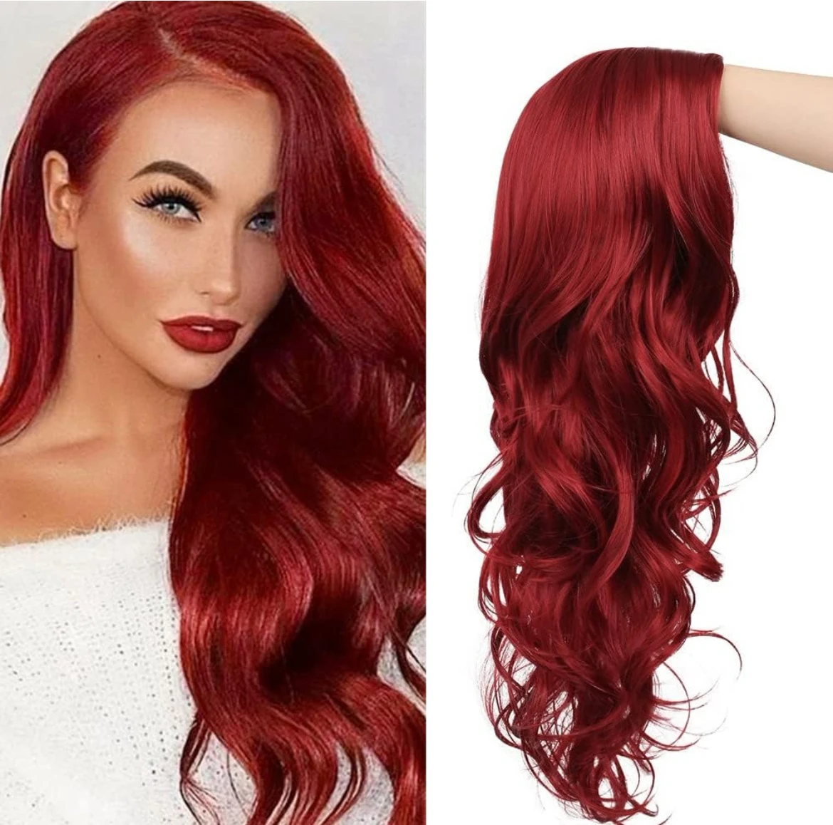 Peluca Rojo cereza 30”