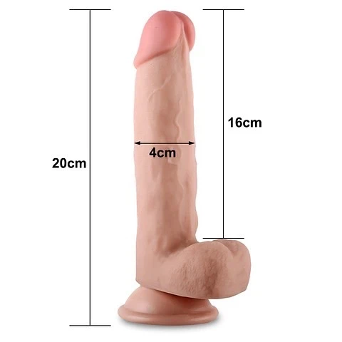 Dildo LoveToy doble piel deslizable 8» (20.3 cm) 4