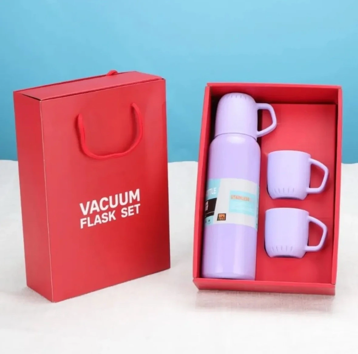 TERMO DE 600 ml con tres tazas. acero INOXIDABLE 5