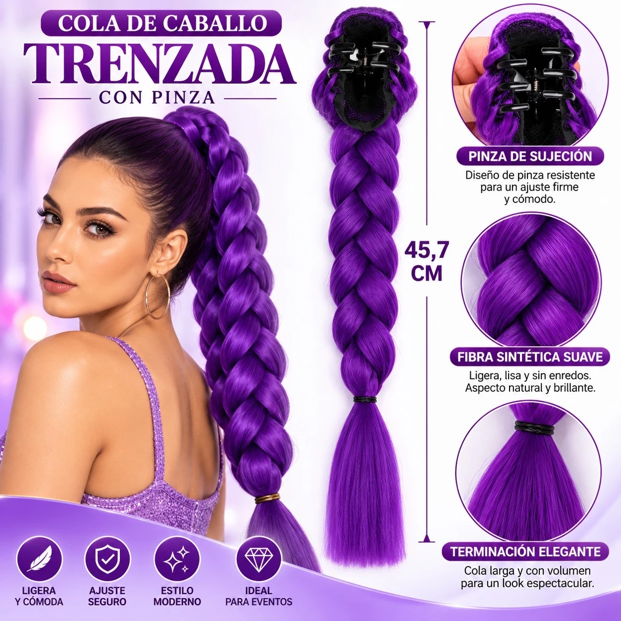 lumera Trenzada Violeta Glam Púrpura
