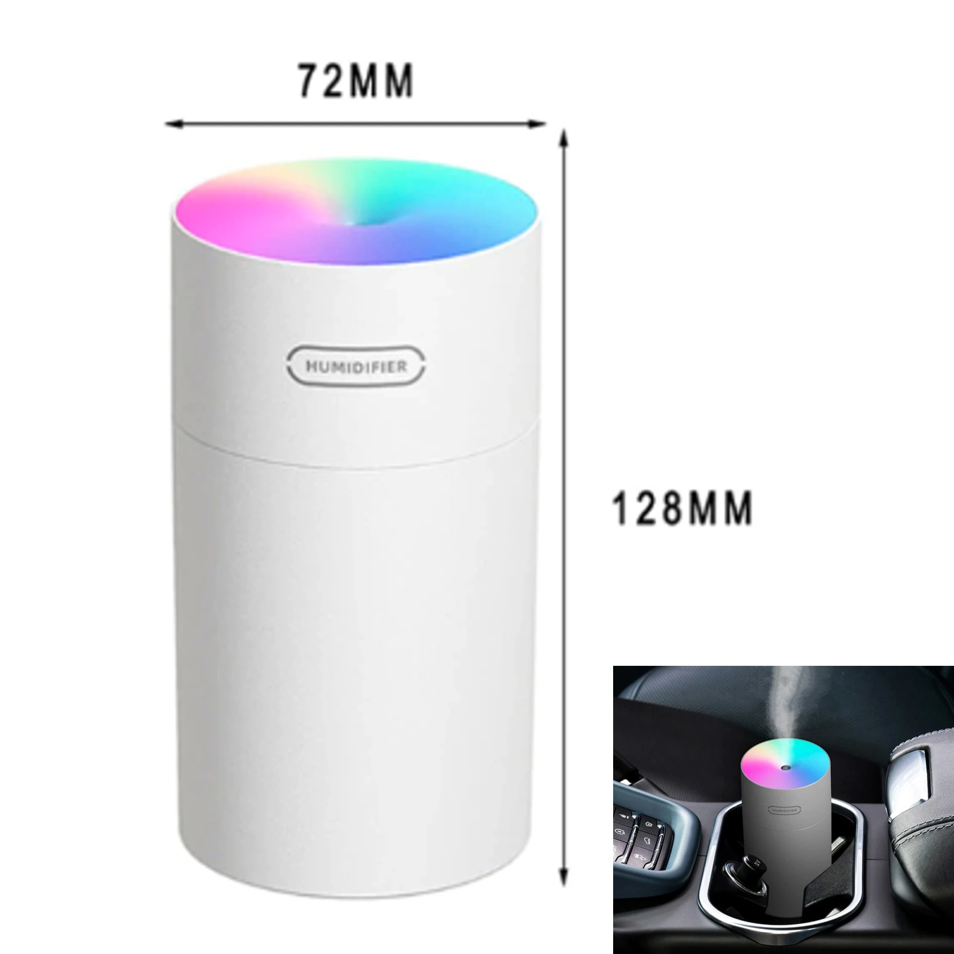 Aromatizador Difusor Vaporizador Humidificador USB / RGB LED / 300 ML