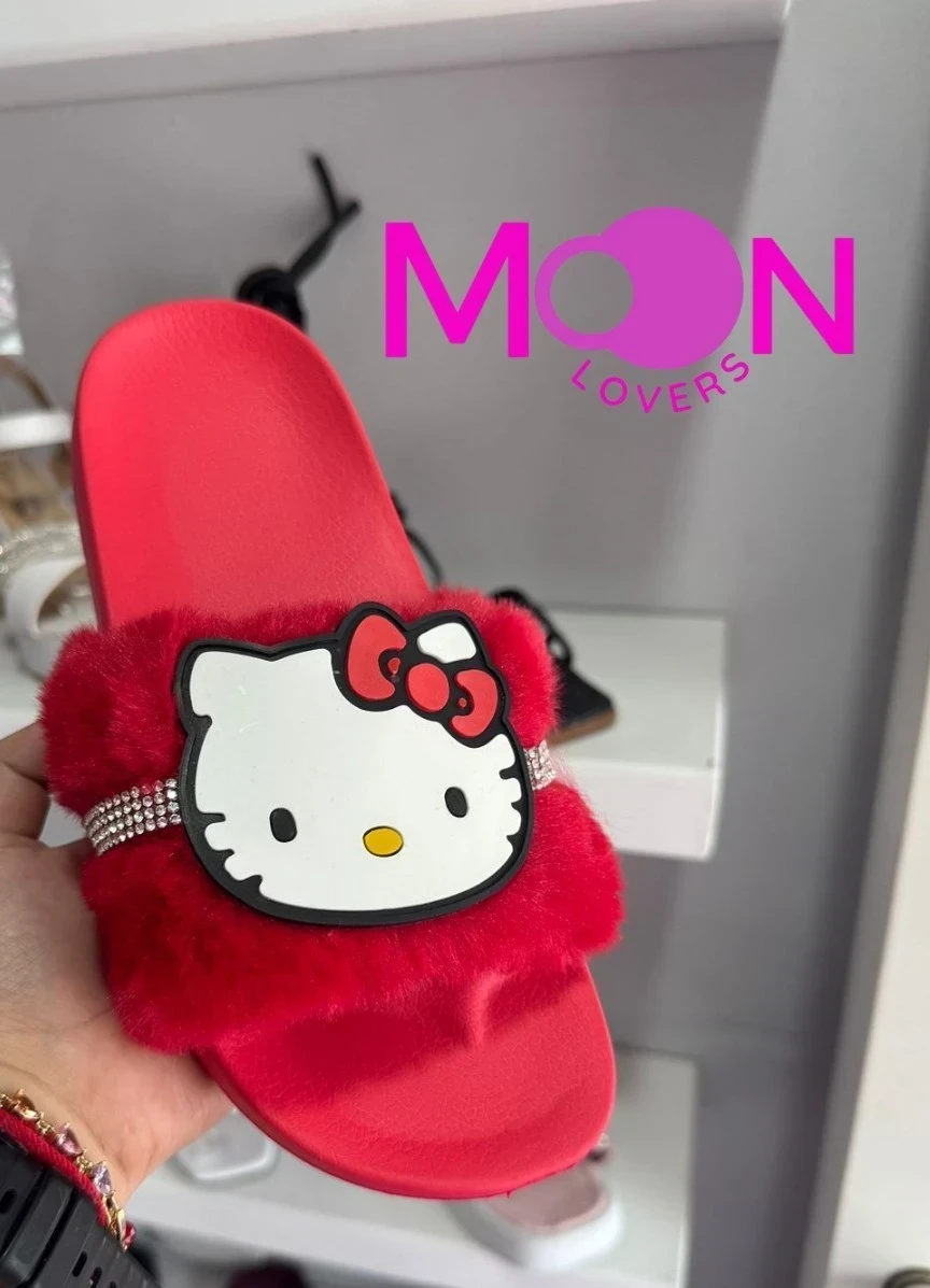 Mod.1004 Sandalia peluche Kitty Rojo