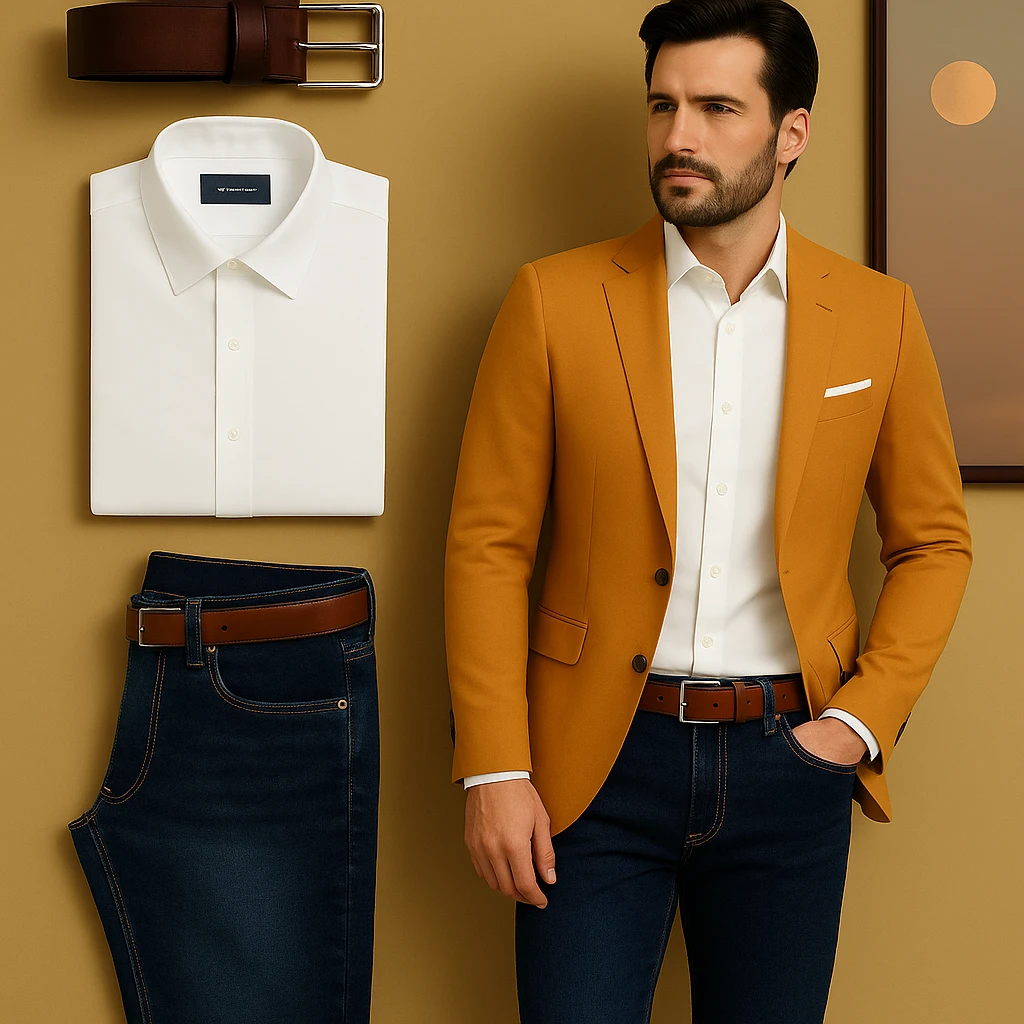 Blazers jean camisa y correa
