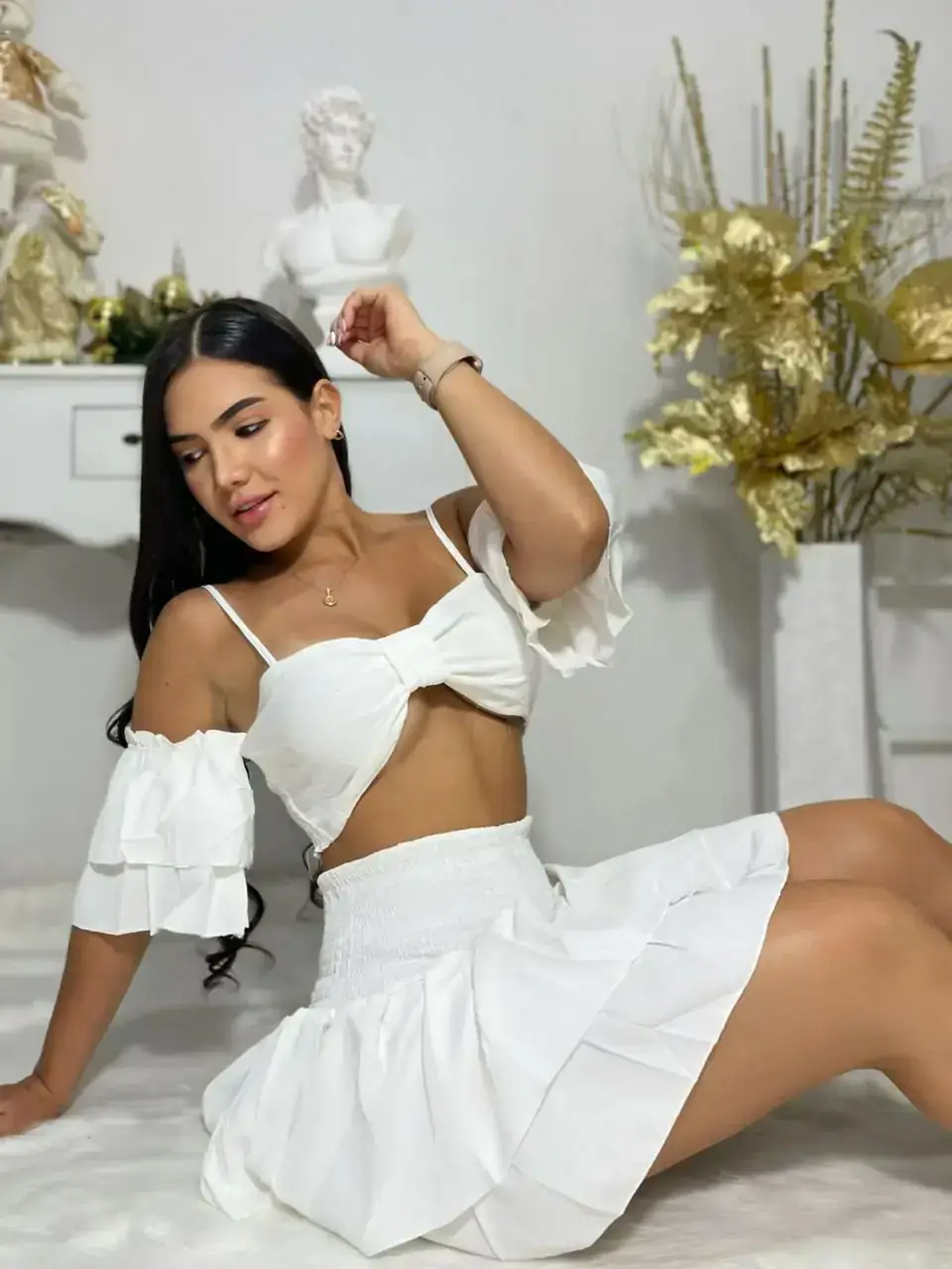 Conjunto de falda enresortada  3
