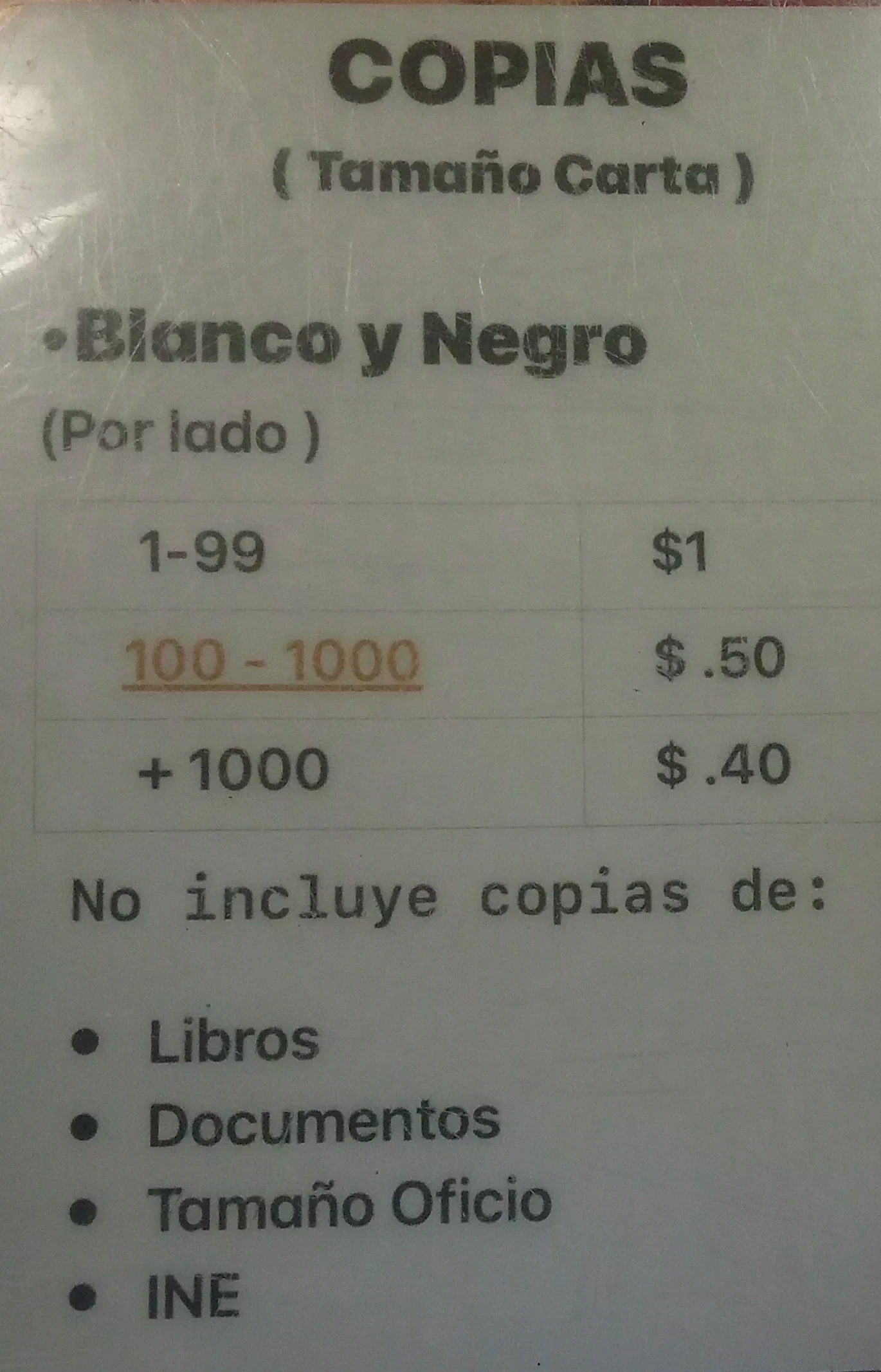 Copias  blanco y negro , carta  2