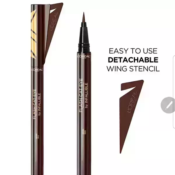 Delineador de ojos líquido Flash Cat Eye Infallible, a prueba de agua, plantilla desmontable para delinear, Brown-225