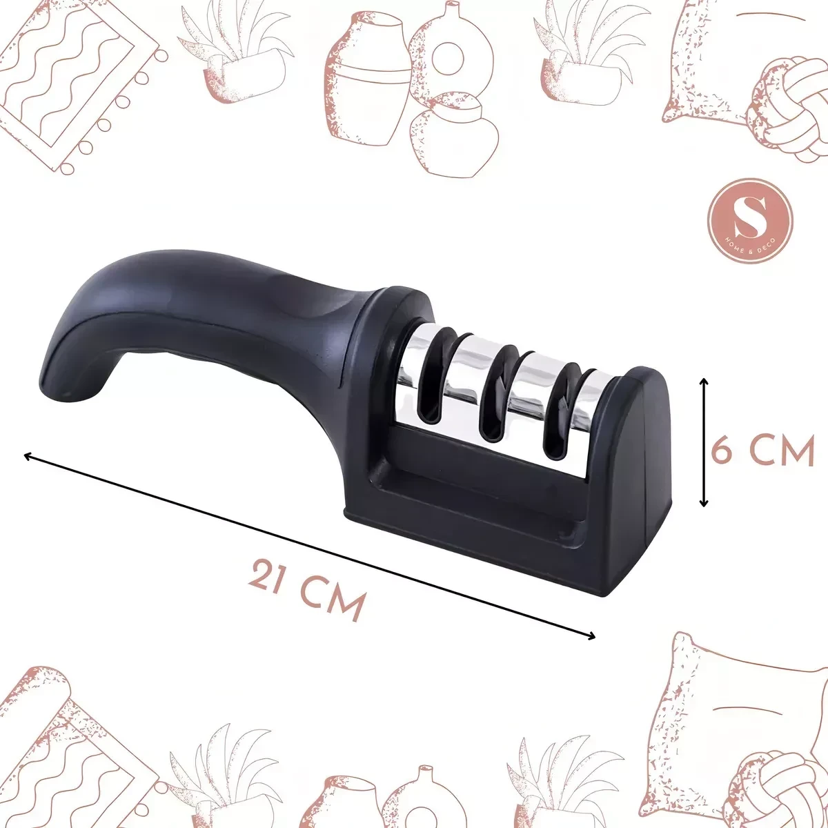 Afilador De Cuchillos Y Tijeras Amolador Portatil Manual 4