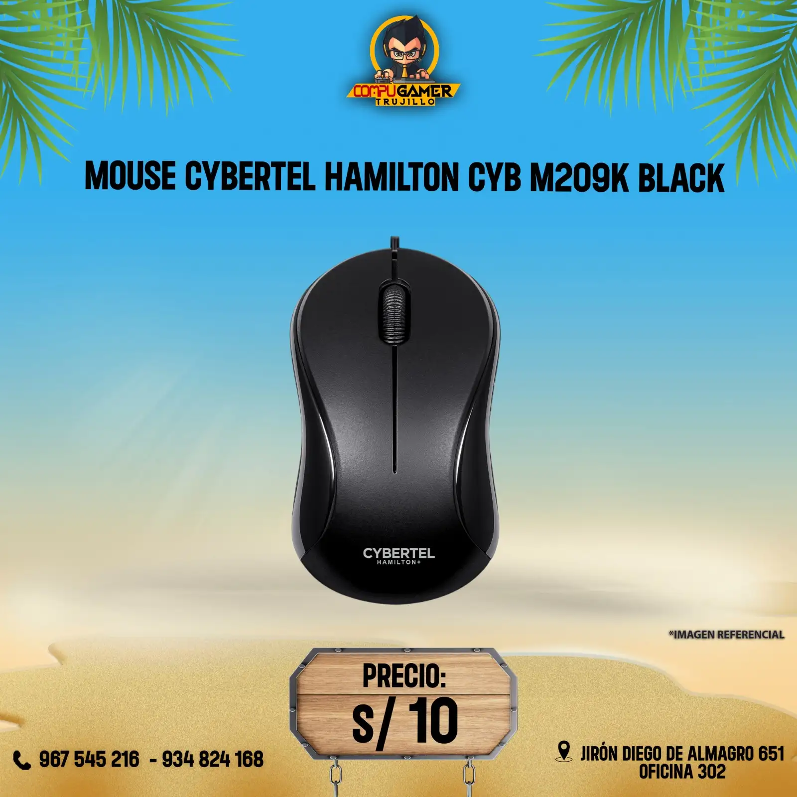 MOUSE CYBERTEL HAMILTON CYB M209K BLACK