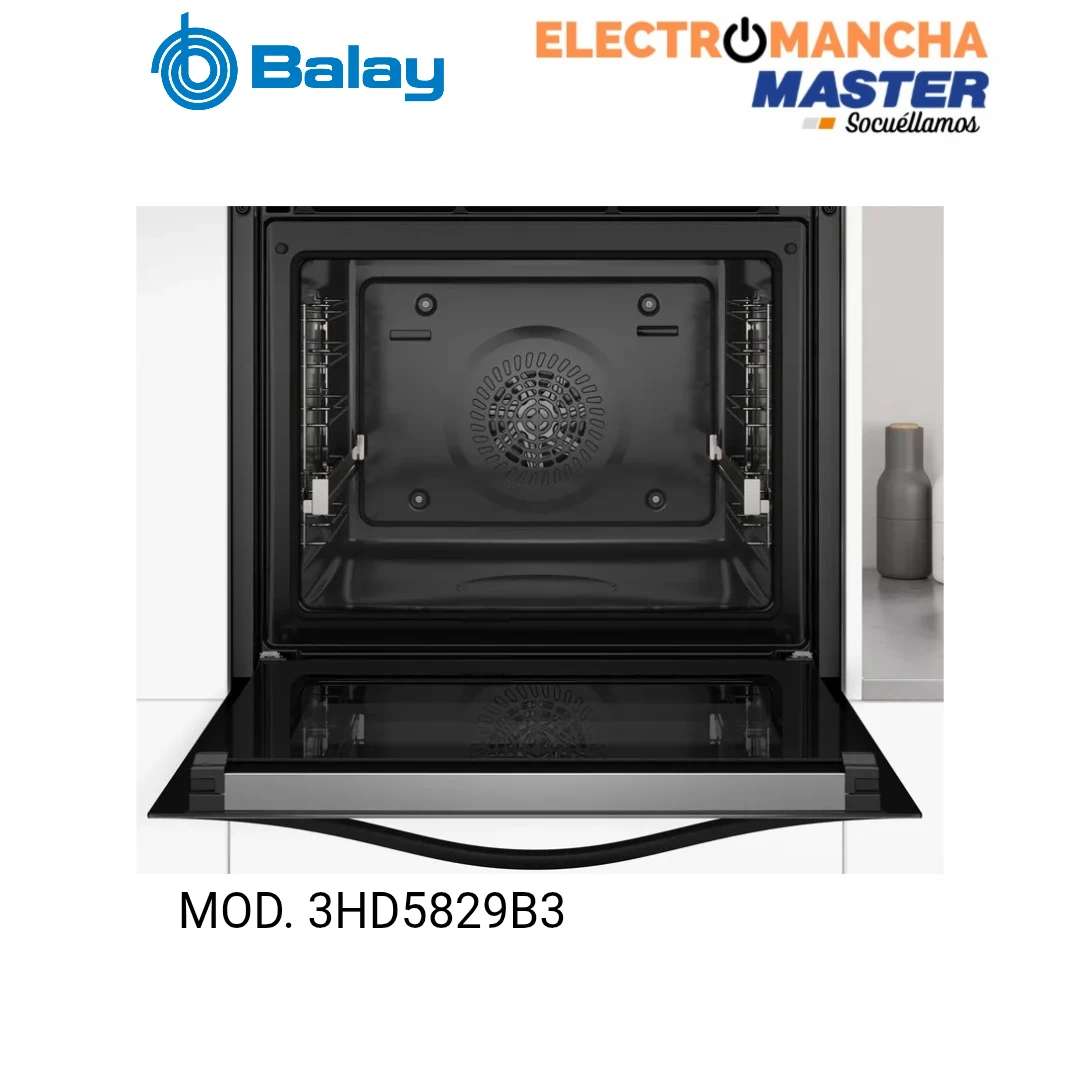HORNO CON VAPOR BALAY 3HD5829B3 PIROLITICO CRISTAL BLANCO CLASE A  3