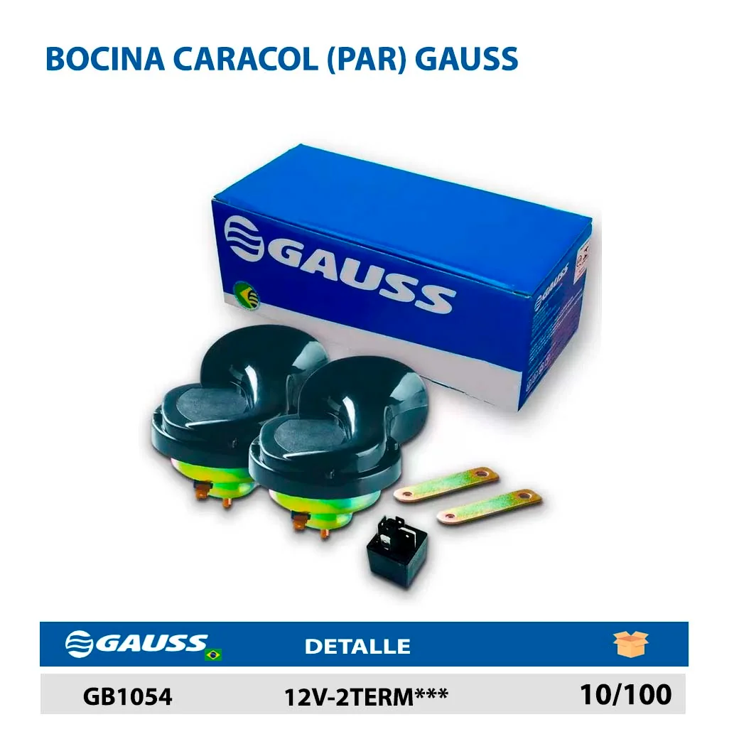 BOCINA CARACOL (PAR) GAUSS 12V-2TERM***