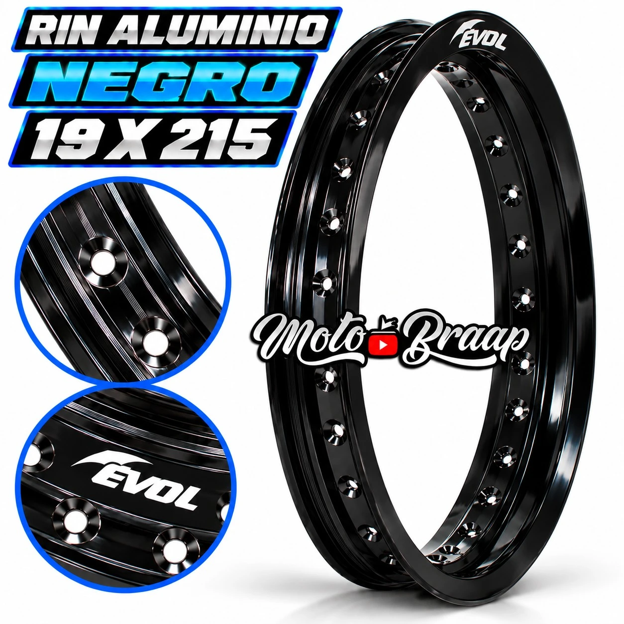 19 x 215 Rin aluminio Evol