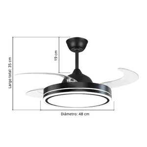Ventilador De Techo Dinax 4 Aspas Retractiles BLANCO 3