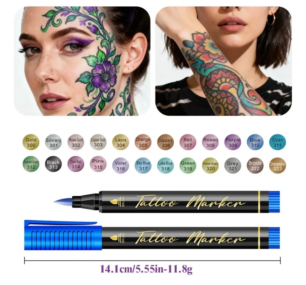 Plumones para Tatuaje Temporal - Set de 12 Color 4