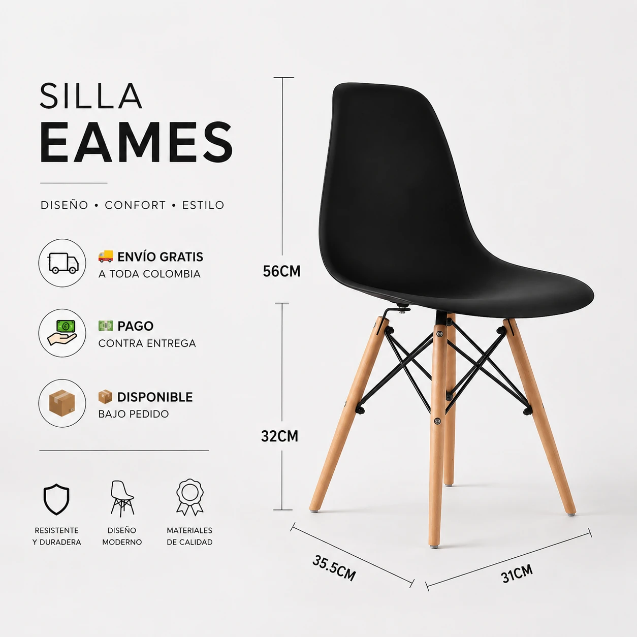 SILLA EAMES X5 UNIDADES  2