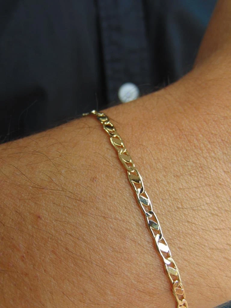 PULSERA RODIO DOR HOMBRE TEJIDO FIGARO DIAMANTADA 3MM | 19CM LARGO  2