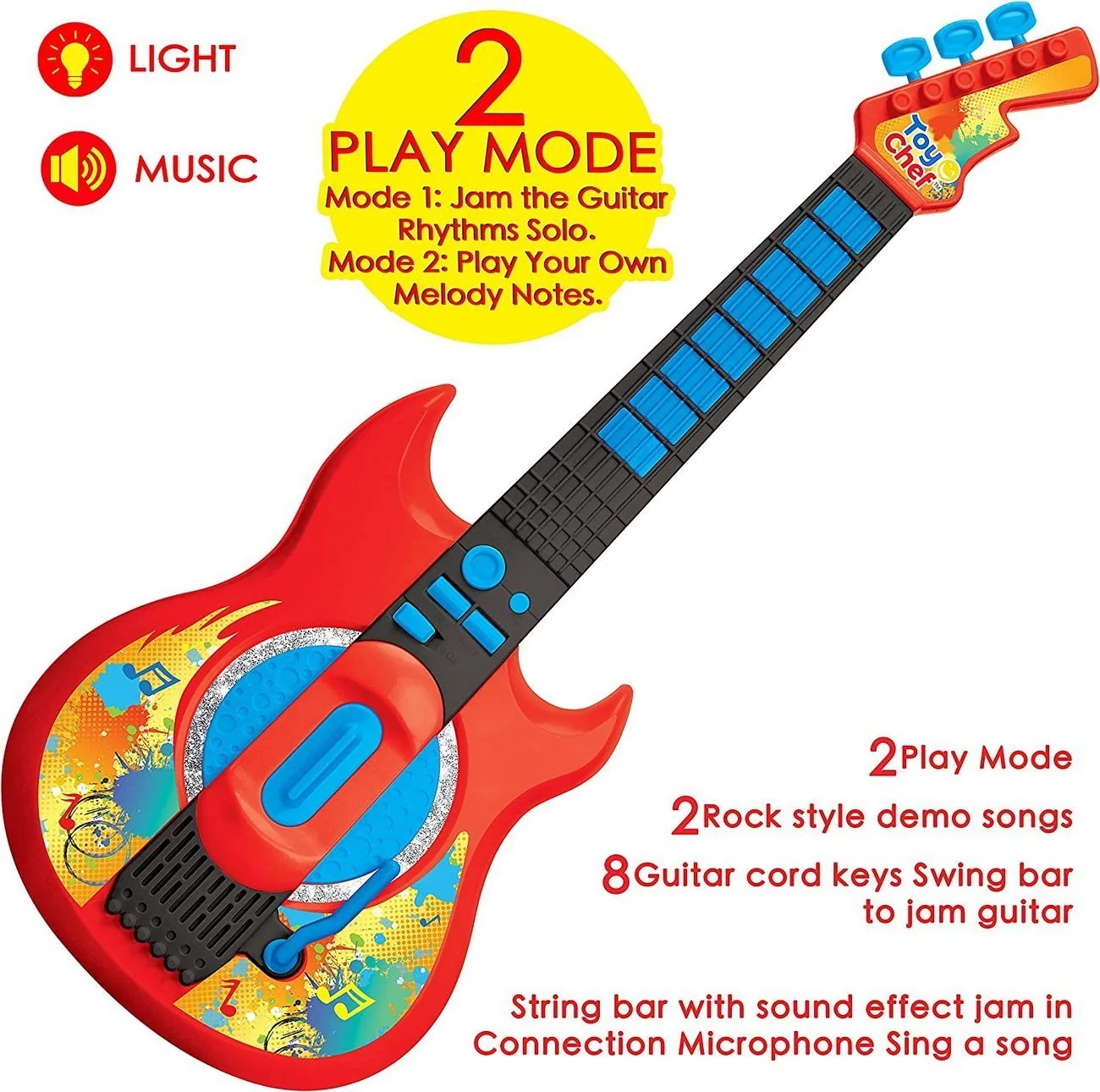 Guitarra Musical Sonidos Música Luces Juguete  4