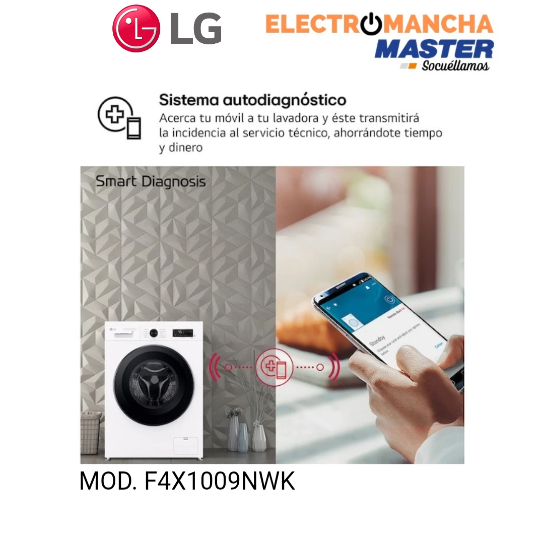 LAVADORA LG F4X1009NWK 9 KILOS 1400 RPM CLASE A  7