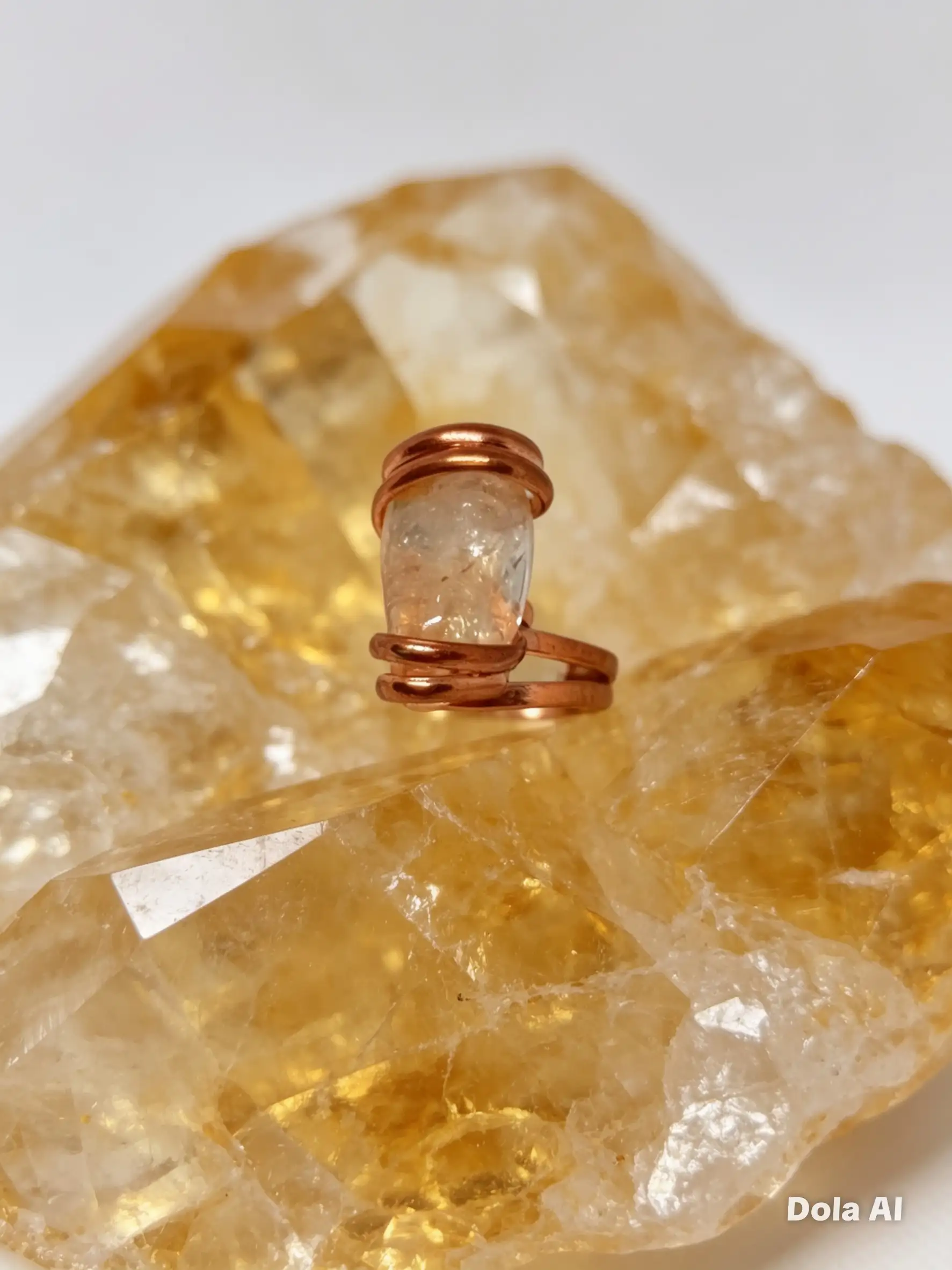 Anillo de cuarzo citrino