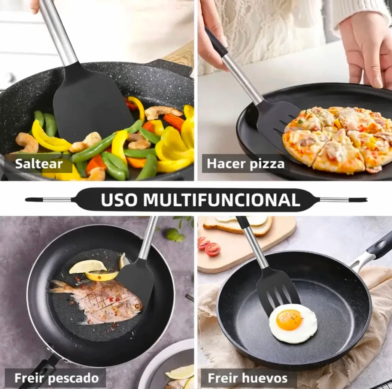 SET UTENSILLOS SILICONA PARA COCINA*  2