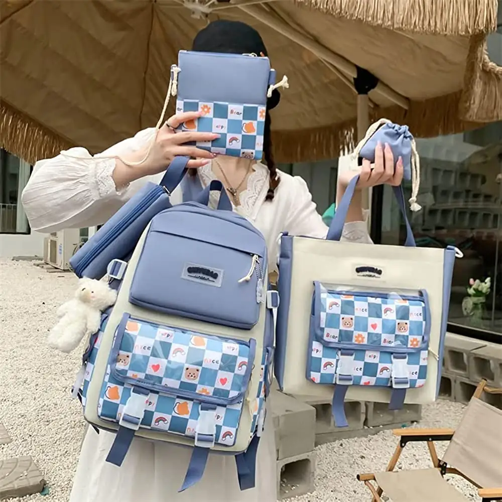 Juego De Mochila 4 Compartimentos, Bolsa De Mano Y 3 Bolsas Chicas 2