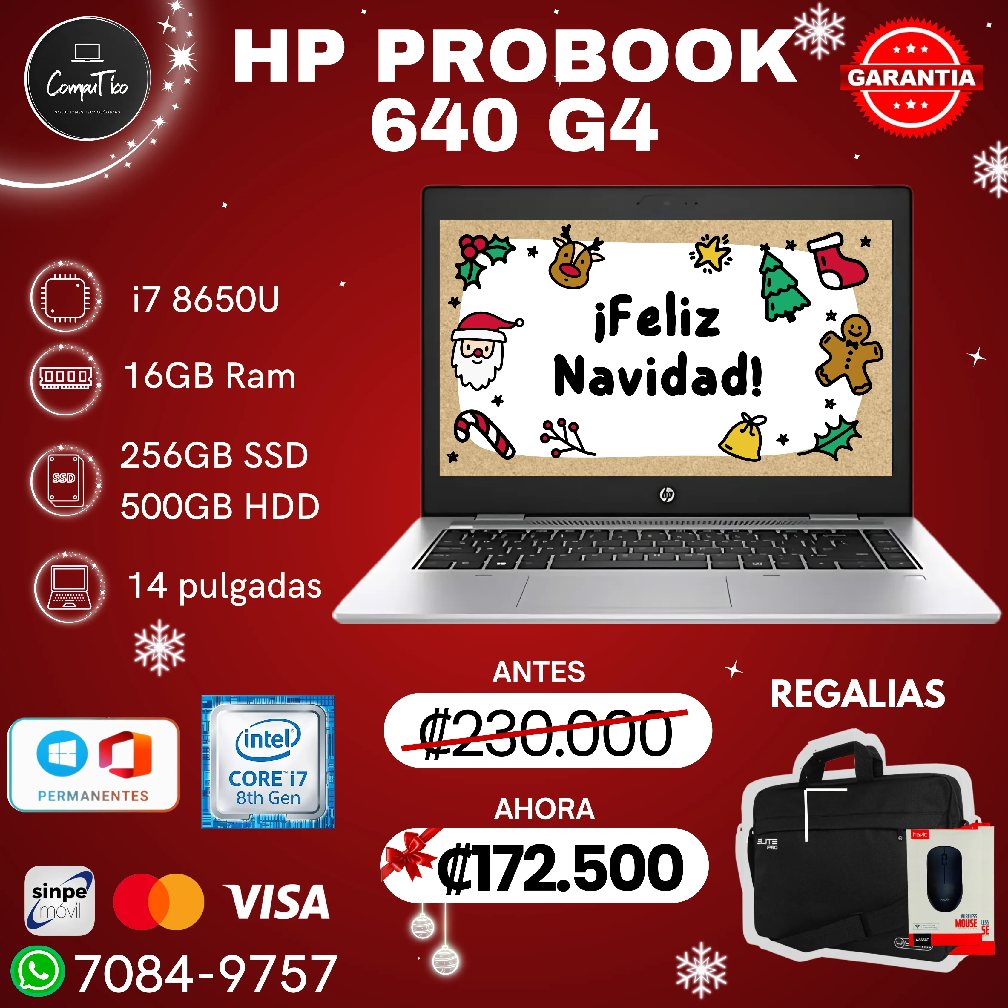 HP PROBOOK 640 G4 256/500GB 16GB