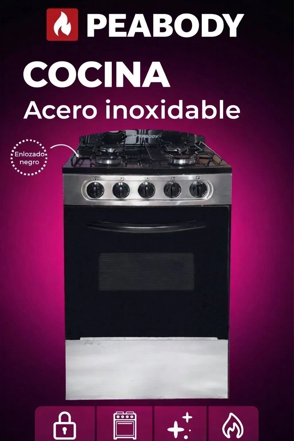 COCINA PEABODY MULTIGAS INOX
