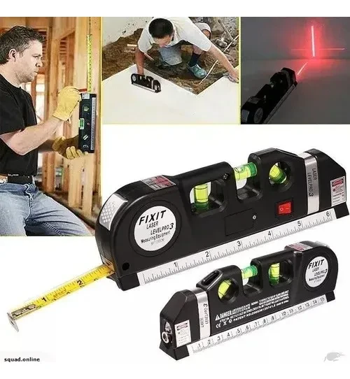 Nivel Laser 3 Burbujas Horiz/vert Cinta Métrica Regla 3