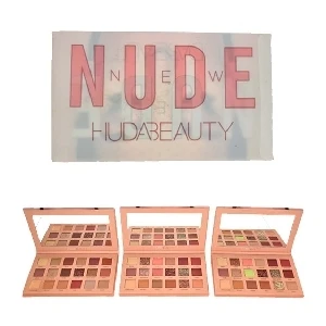 PALETA DE SOMBRAS NEW NUDE HUDABEAUTY 18 COLORES CAJA BLANCA DE VINILO