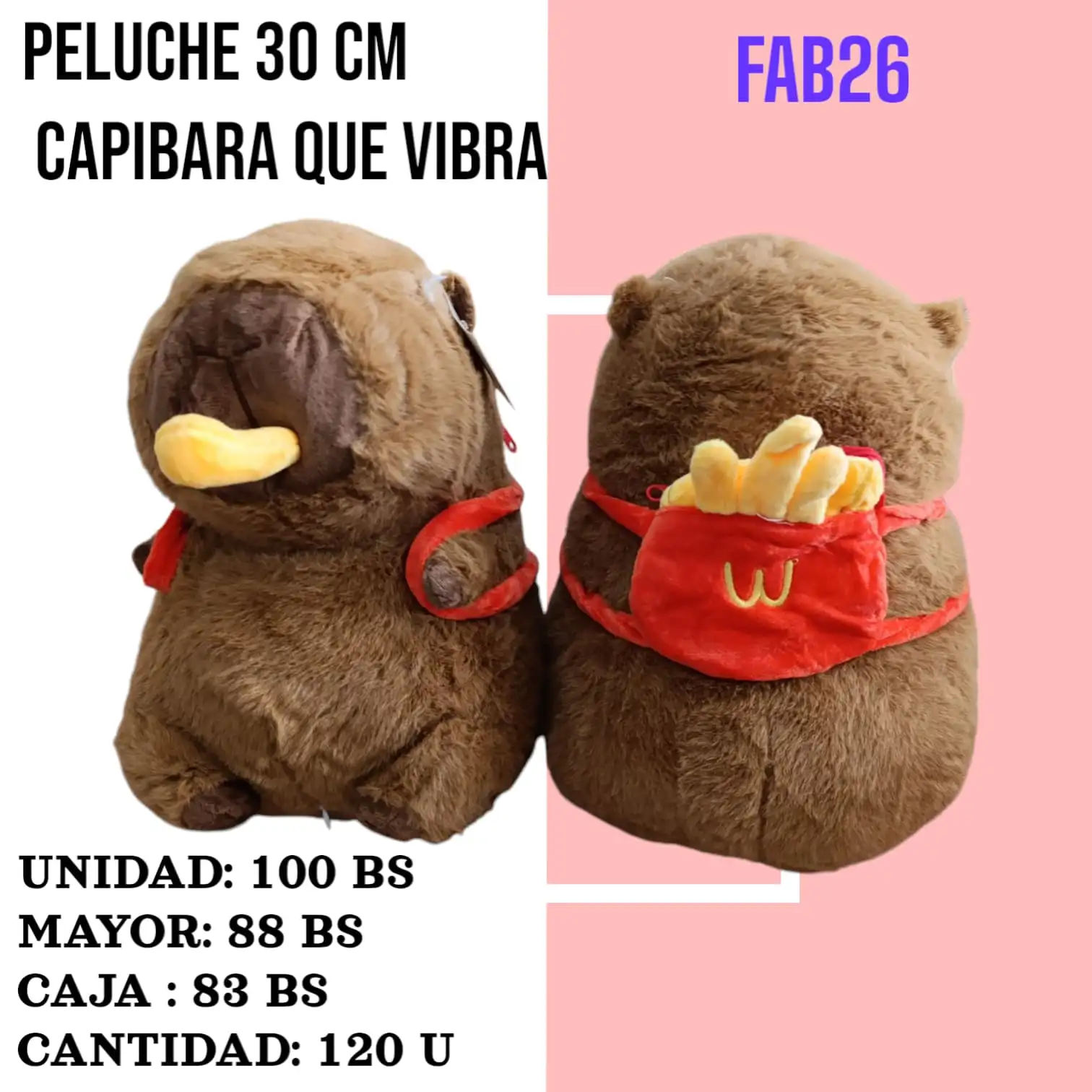 PELUCHE CAPIBARA 30CM FAB26