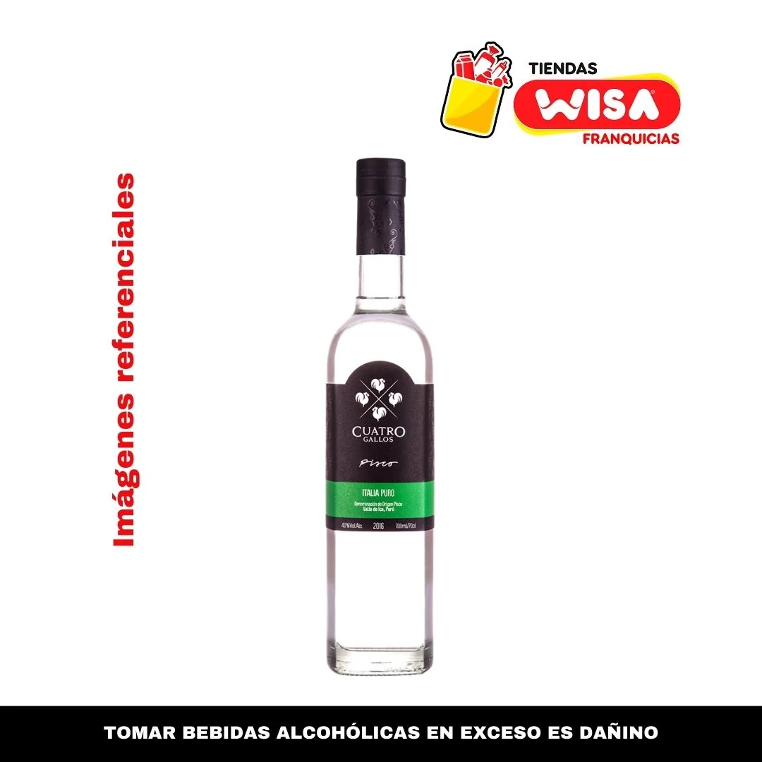 Pisco Cuatro Gallos Italia 700 ML