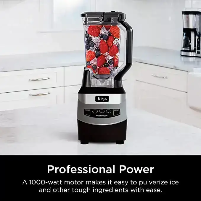 Ninja NJ601AMZ - Licuadora profesional con motor de 1000 vatios y jarra de trituración total apta para lavaplatos de 70 onzas para batidos, batidos y bebidas congeladas, color negro 3