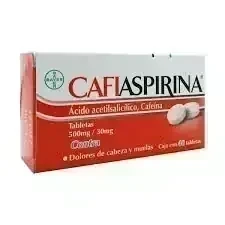 Cafiaspirina 500mg/30mg, 40 Tabletas.
