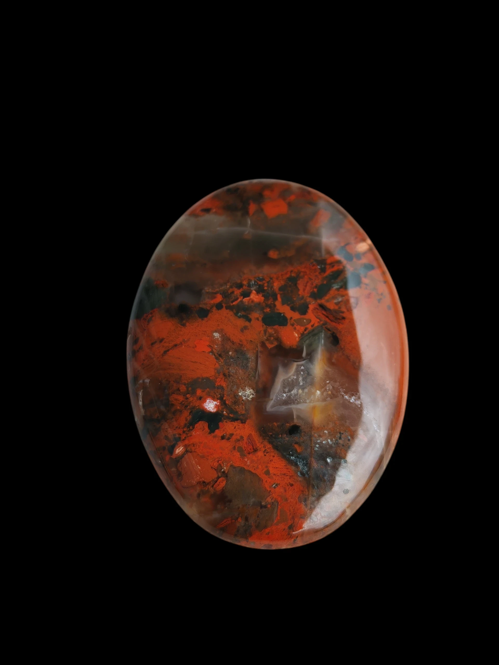 Cabujón de jaspe brechado rojo 3