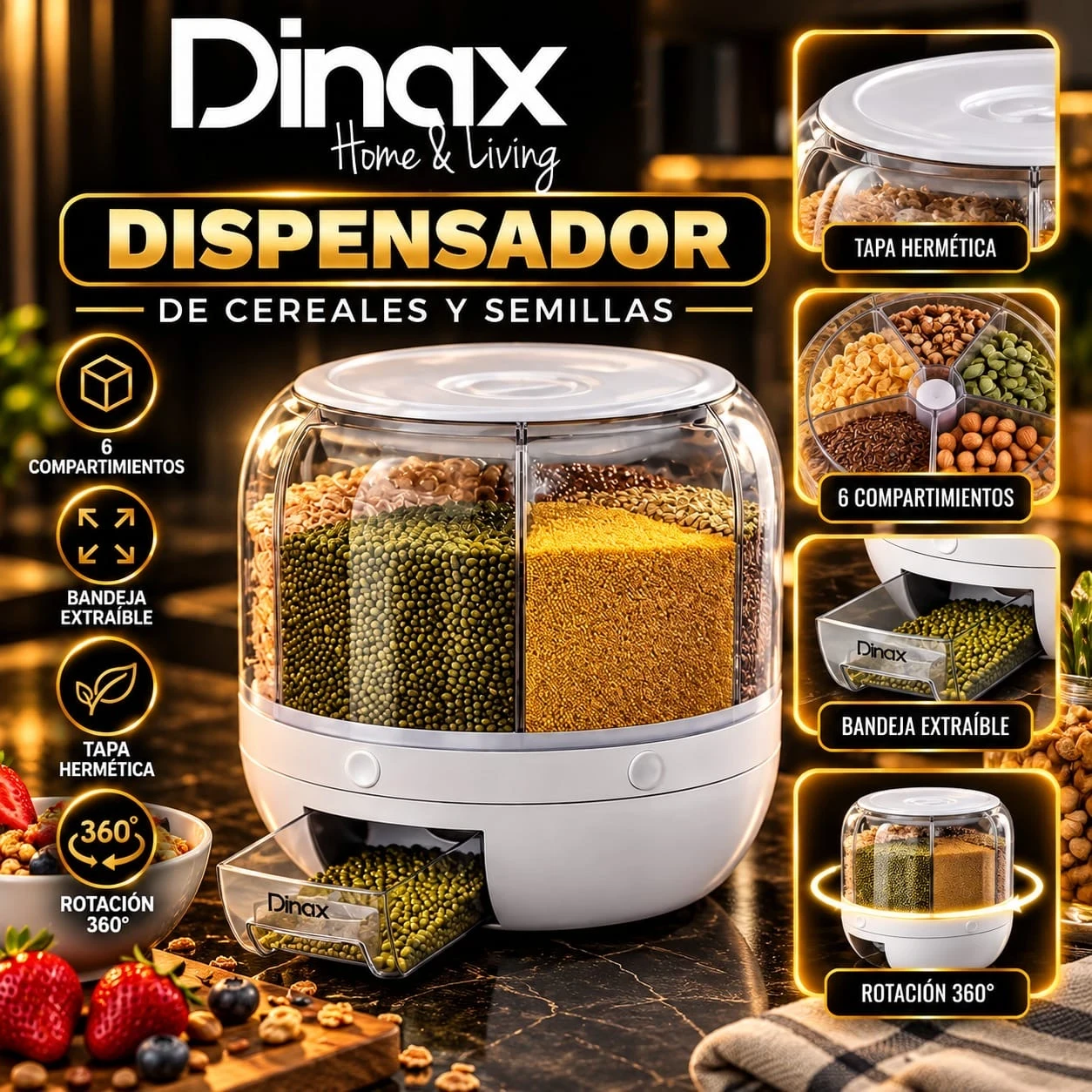 DINAX – DISPENSADOR DE CEREALES Y SEMILLAS *CONSULTAR DISPONIBILIDAD CON EL VENDEDOR*