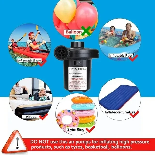 Inflador Electrico Globos Colchon Piscina Multifuncional Para 220v/12v 3