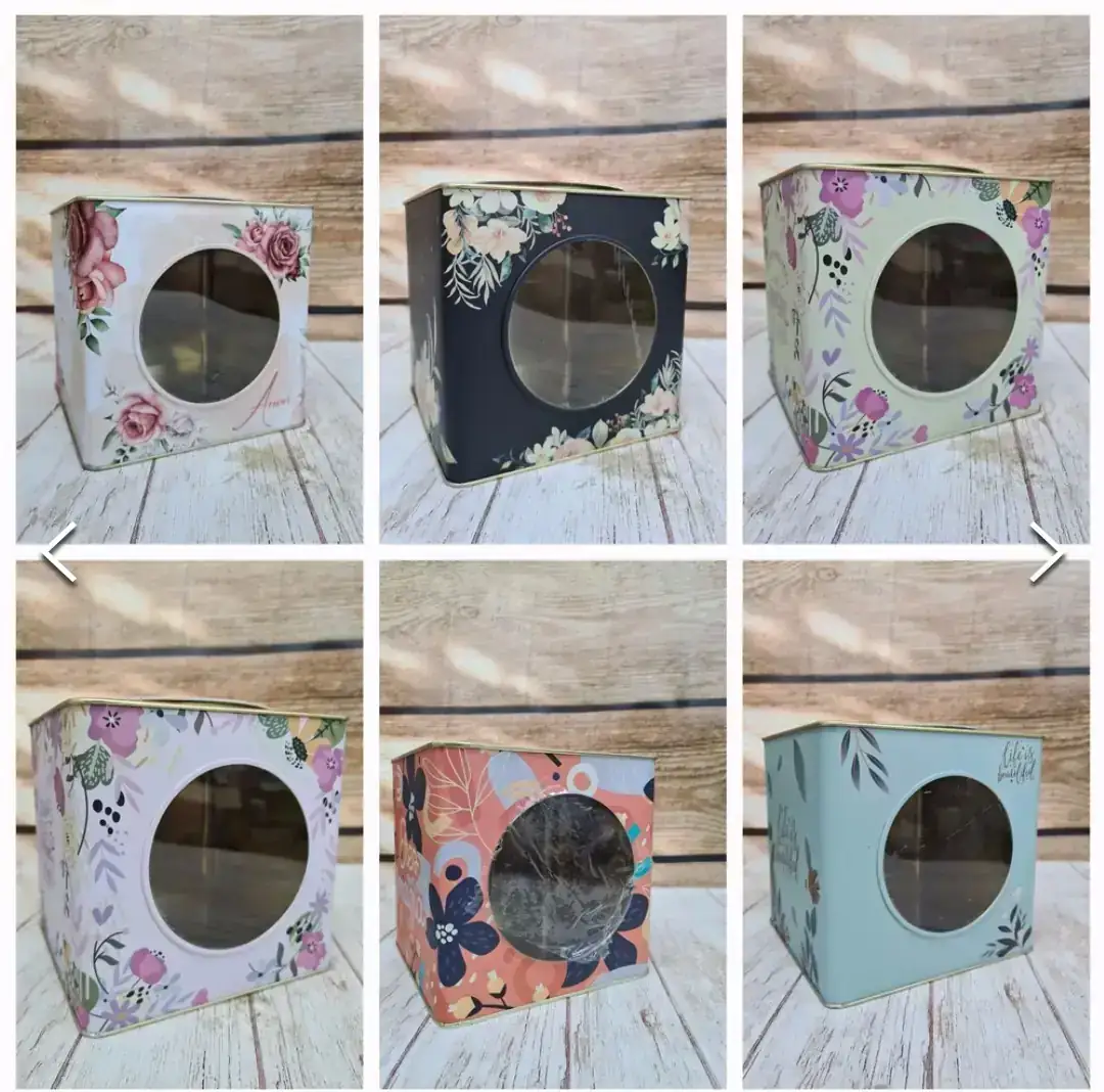Lata Cookie 17 x 17 - con visor  Lata Cookie. Tapa decorada 4