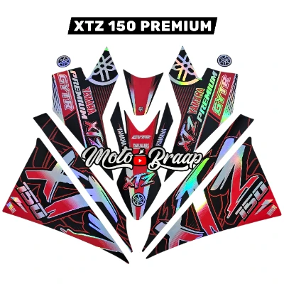 Xtz 150 Calcomanias 2025 Premium Tornasol Rojo