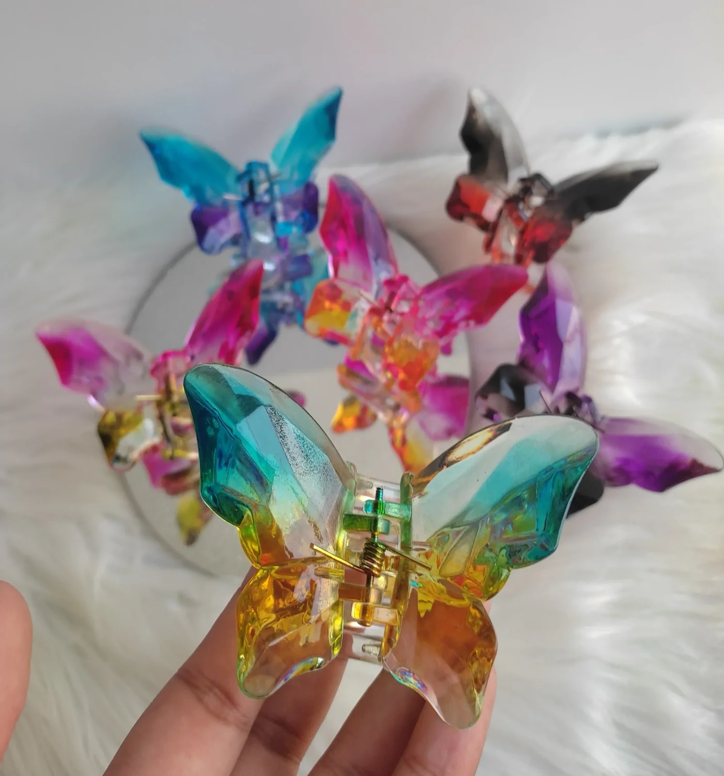 Gancho maxi mariposa cristal degradado