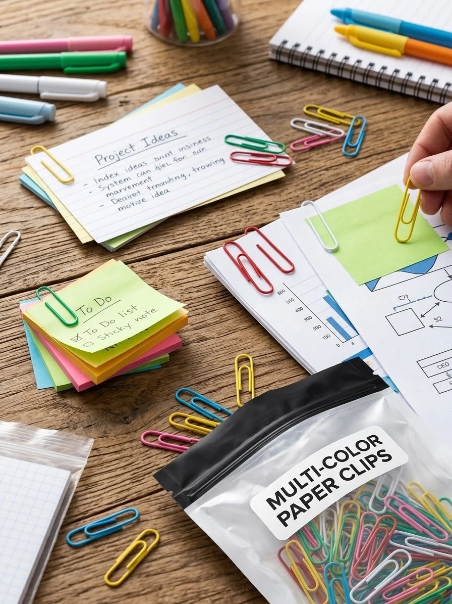 PAQUETE DE 10 BOLSAS DE CLIPS DE COLORES  2