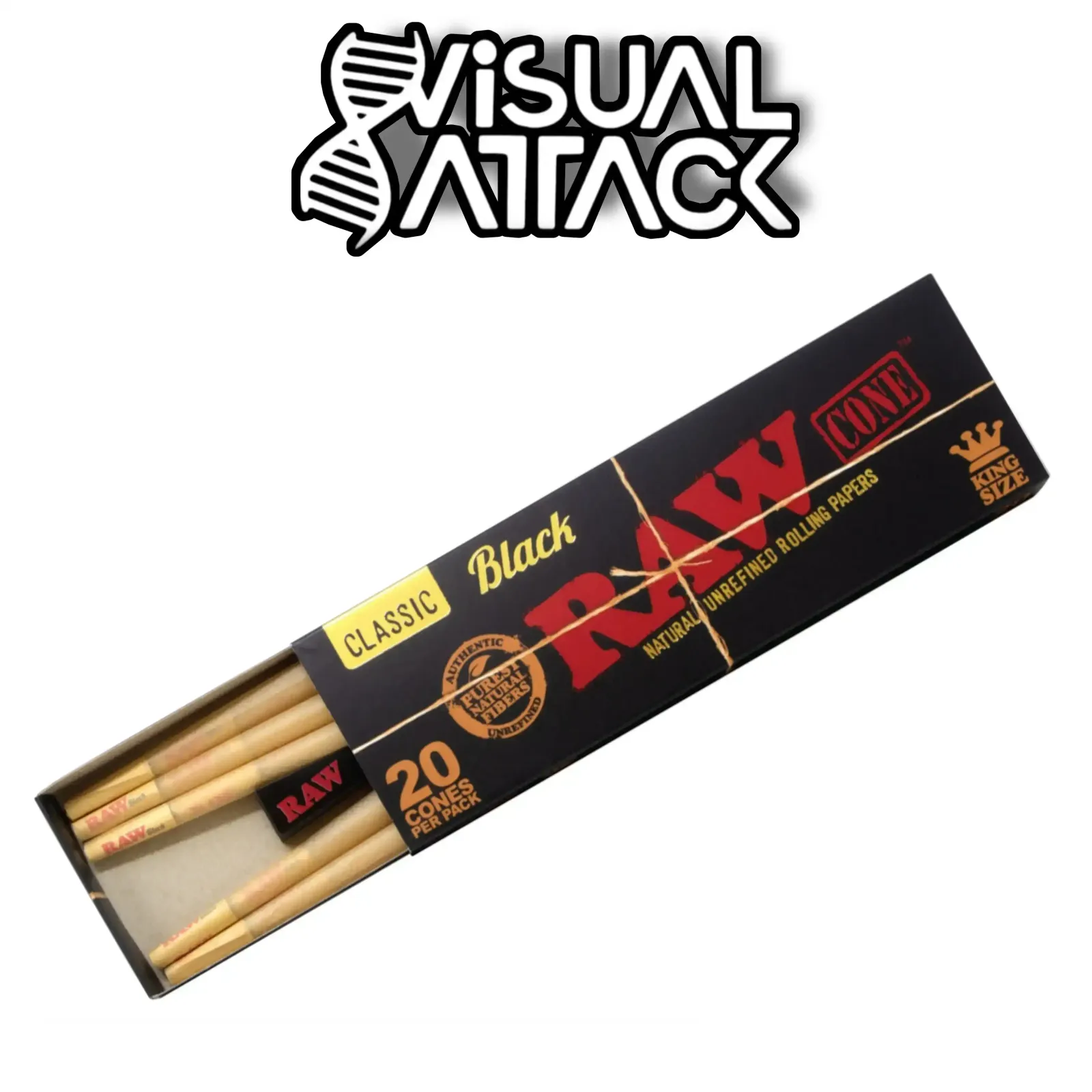 Conos Raw Black 20 King Size 
